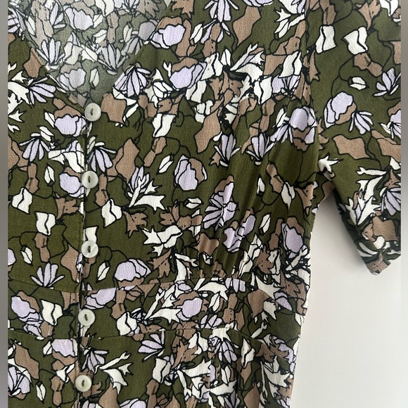 Monk & Lou green floral dress size S - Picture 3 of 7
